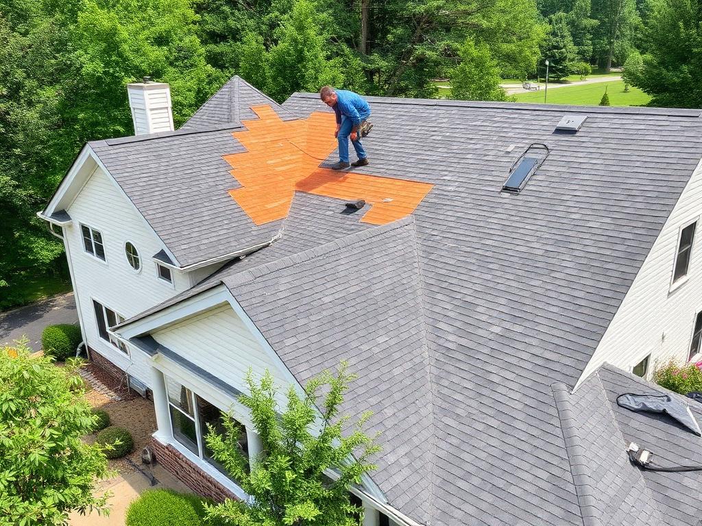 Siding project showing roof replace in New York City