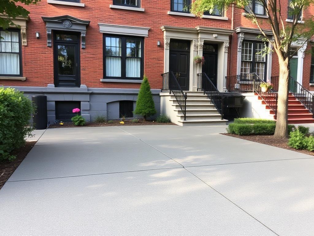 Concrete Contractor project showing broom finish in New York City
