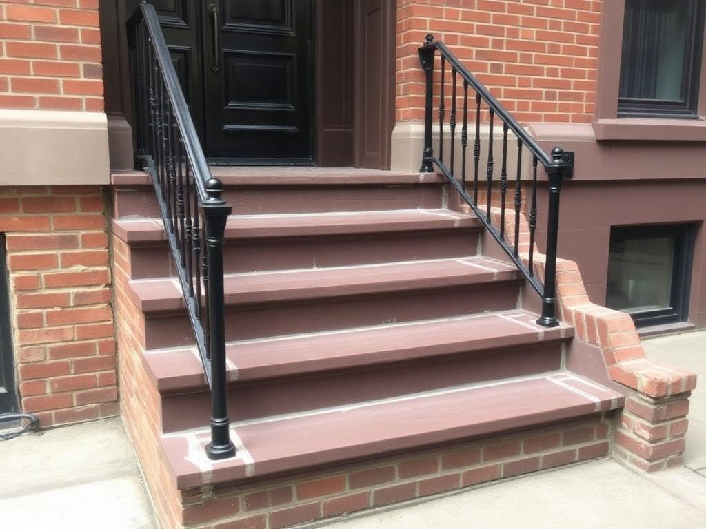 Masonry rebuilt stoop by Gotham Home Services NYC