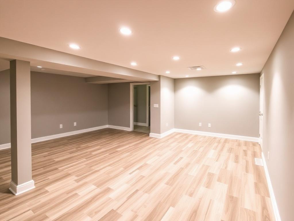 Kitchen Remodeling project showing basement finish in New York City