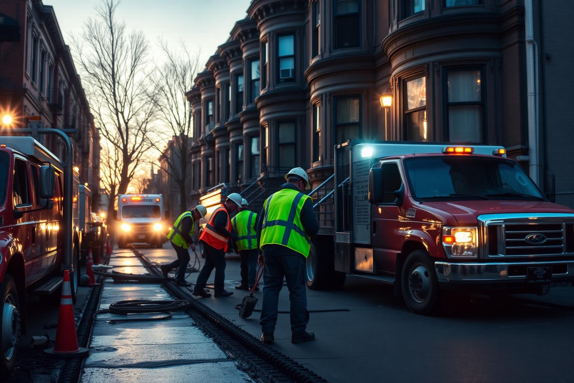 Gotham Home Services crew working on a NYC sidewalk